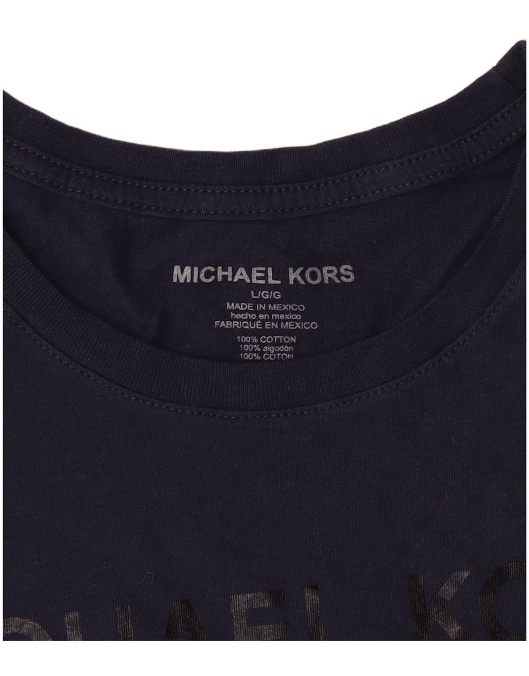 Michael Kors Herre grafisk grafisk T-shirt Top Stor marineblå bomuld