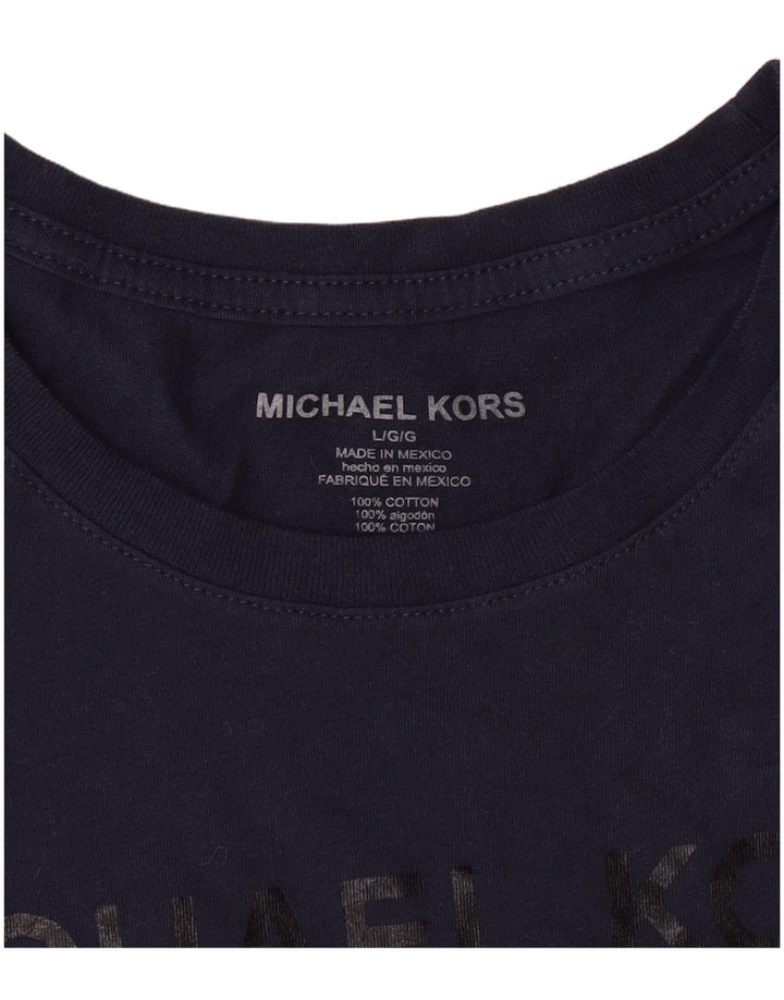 Michael Kors Herre grafisk grafisk T-shirt Top Stor marineblå bomuld