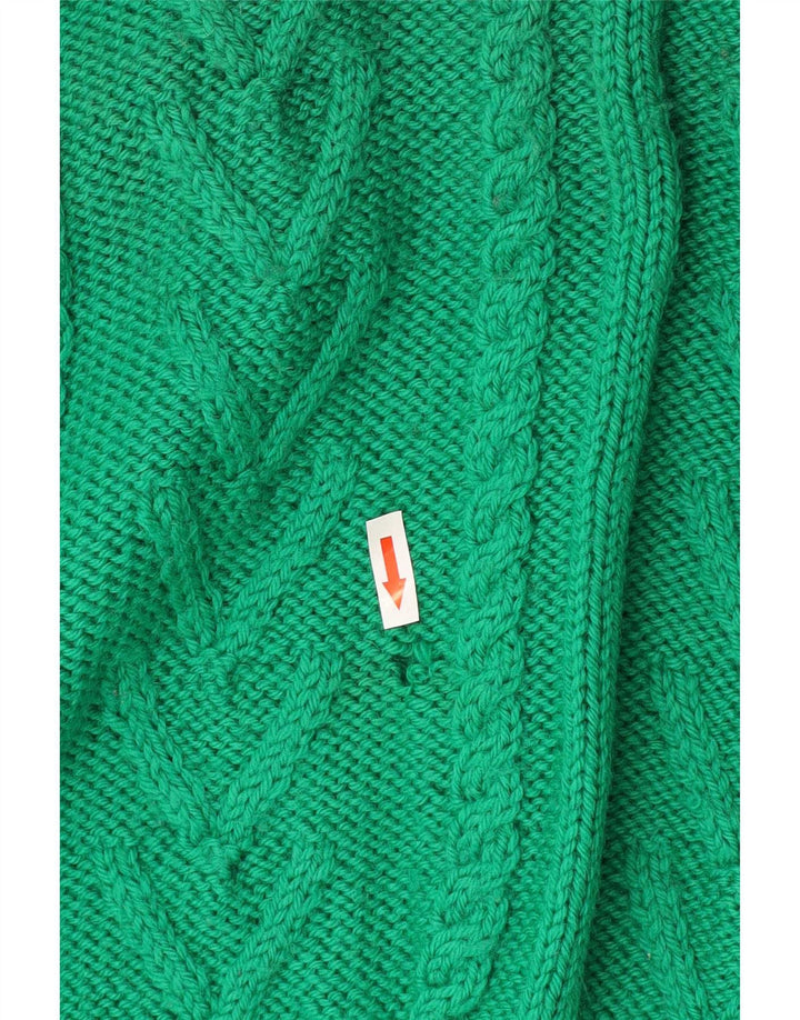 Vintage herre sweater med rund hals, stor grøn