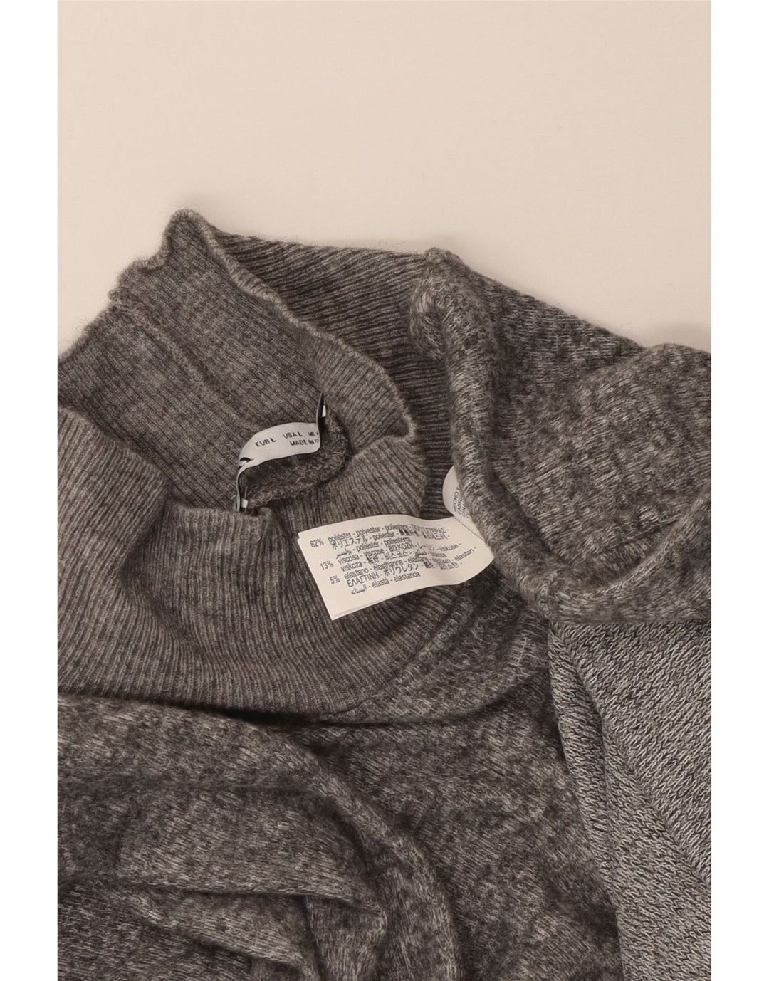 ZARA Dame Maxi Jumper Kjole UK 14 Large Grå Flecked Polyester