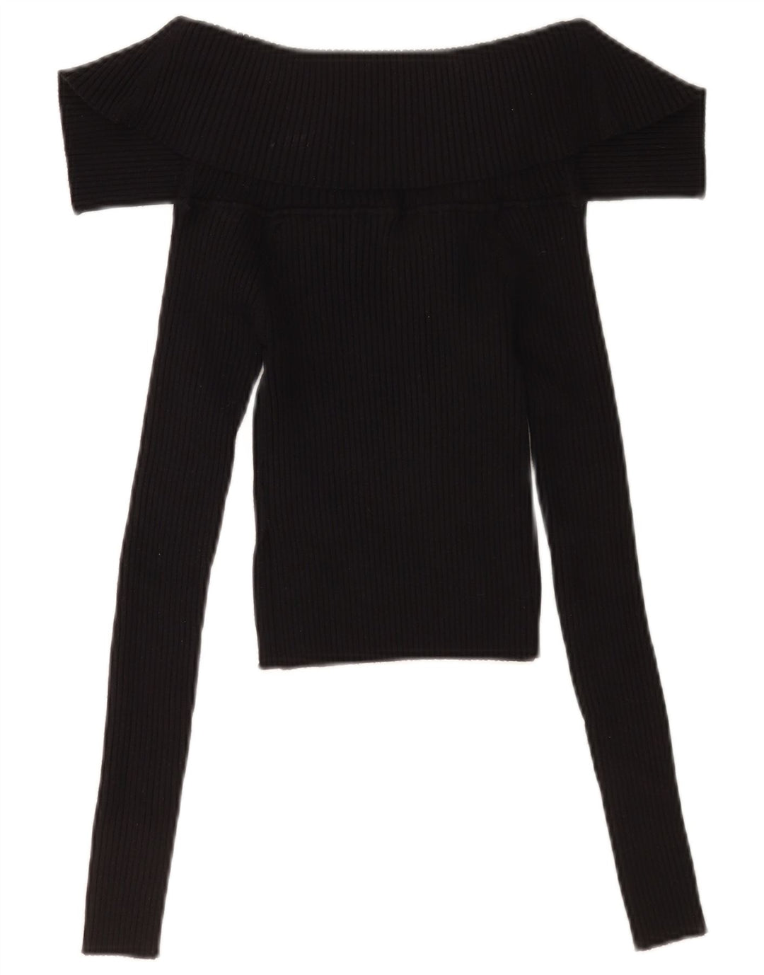 Zara Dame Crop Top Langærmet UK 8 Lille Sort