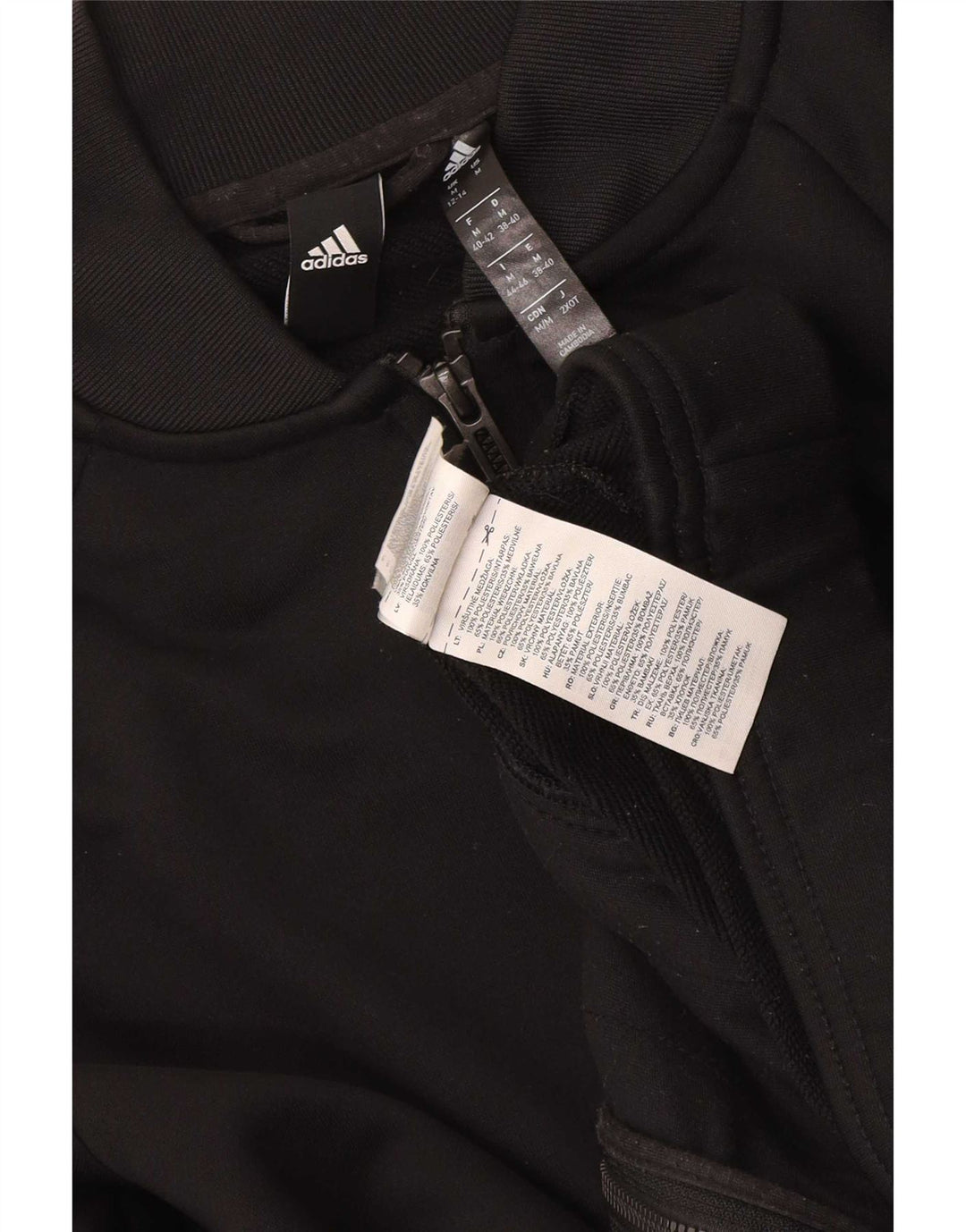 Adidas træningsdragt topjakke til kvinder UK 12/14 Medium Sort Polyester