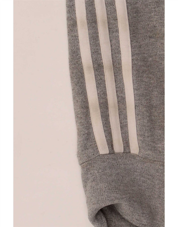 Adidas Womens Regular Fit Tracksuit Top Jacket UK 8 Small Grey Bomuld