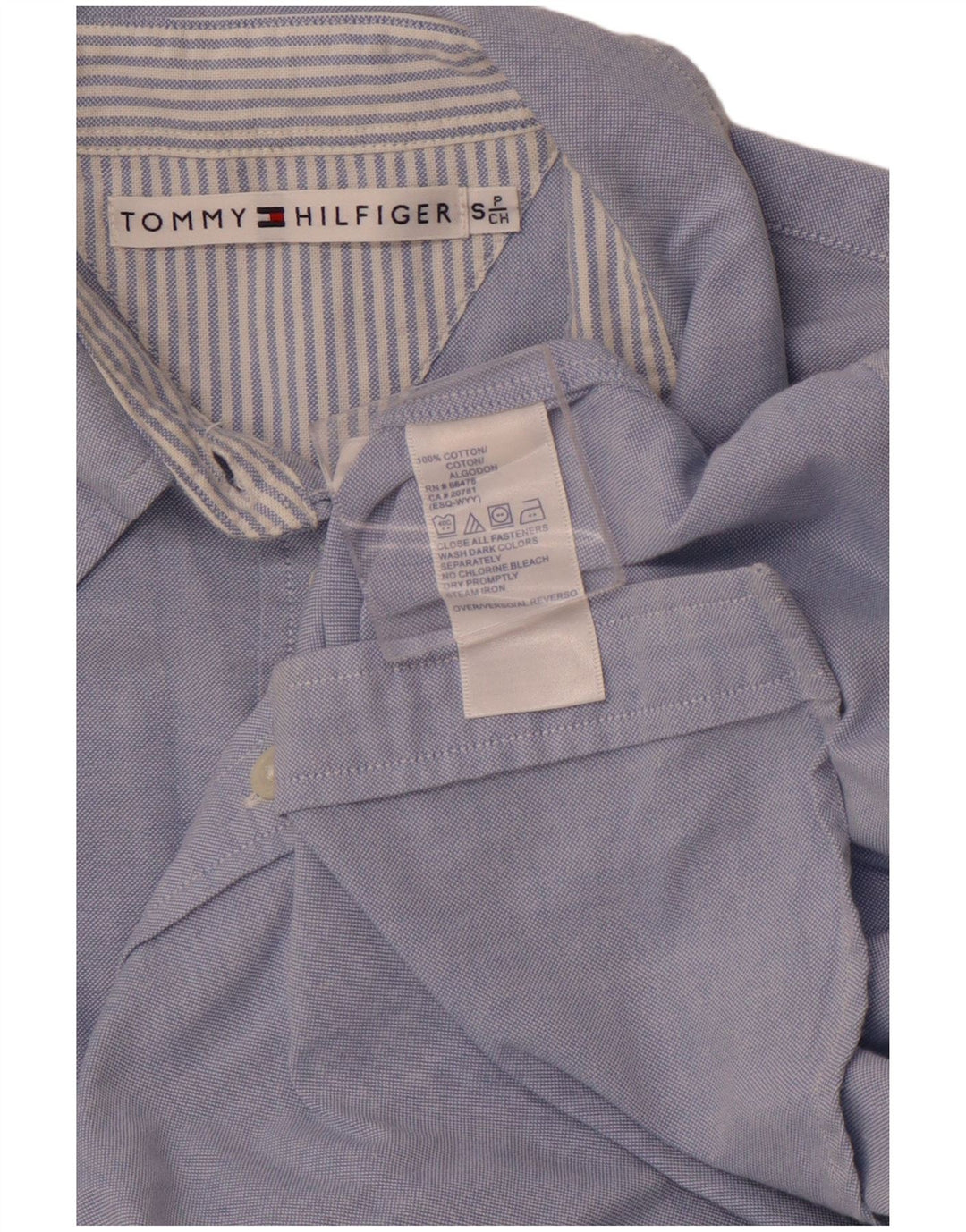 TOMMY HILFIGER Dameskjorte UK 10 Lille blå bomuld