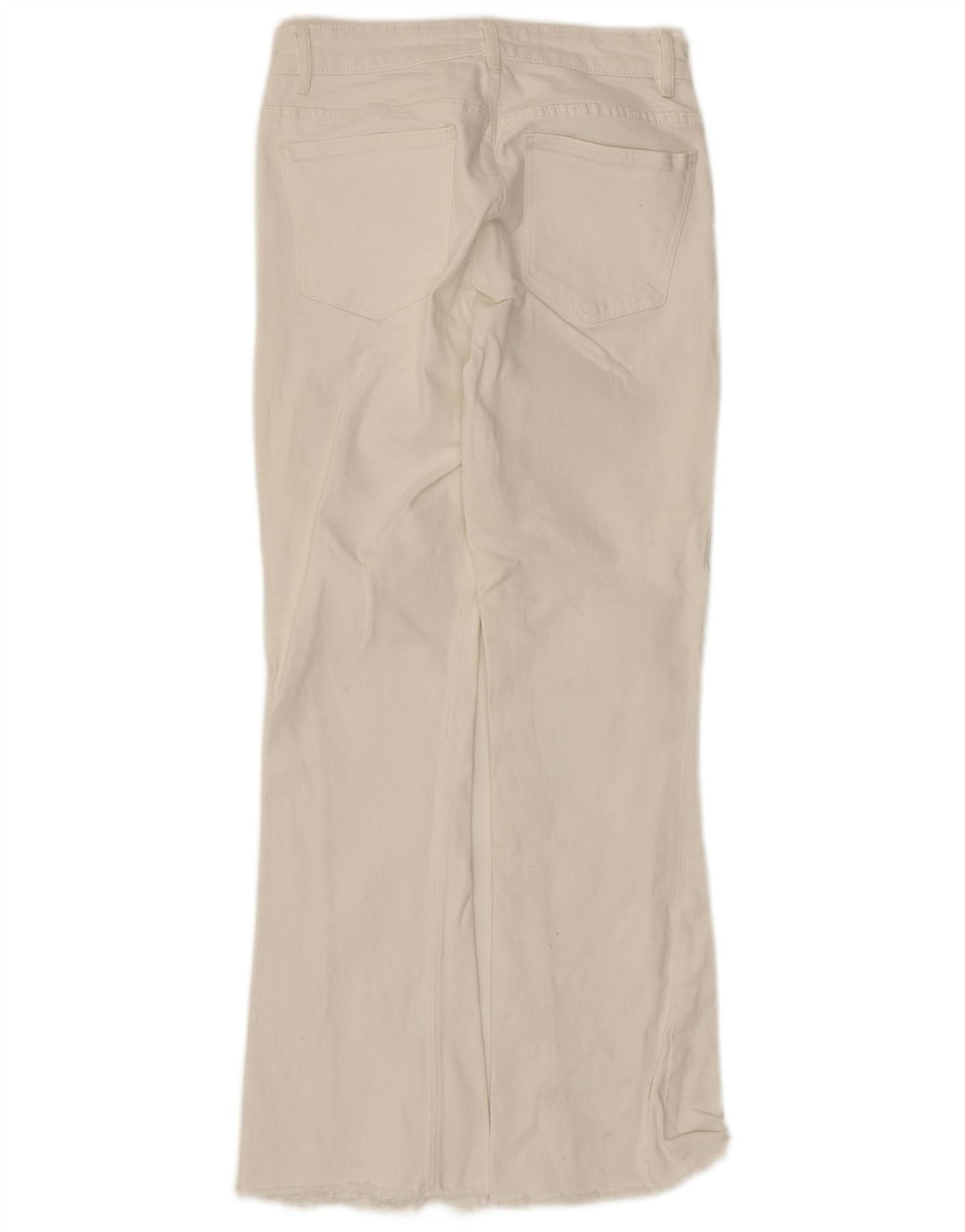 Zara Dame Flared Jeans EU 38 Small W28 L26 Hvid Bomuld