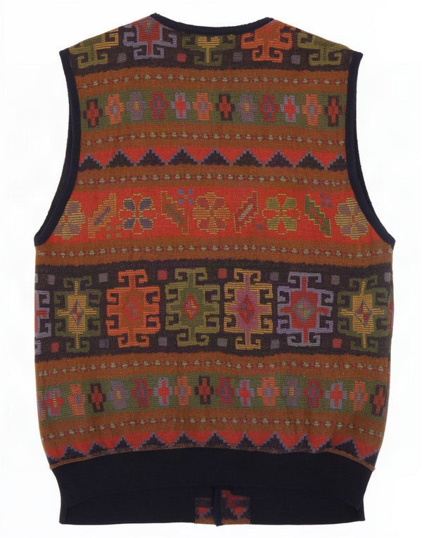 Johnny Lambs Herre Cardigan Sweater IT 52 Stor Flerfarvet Geometrisk