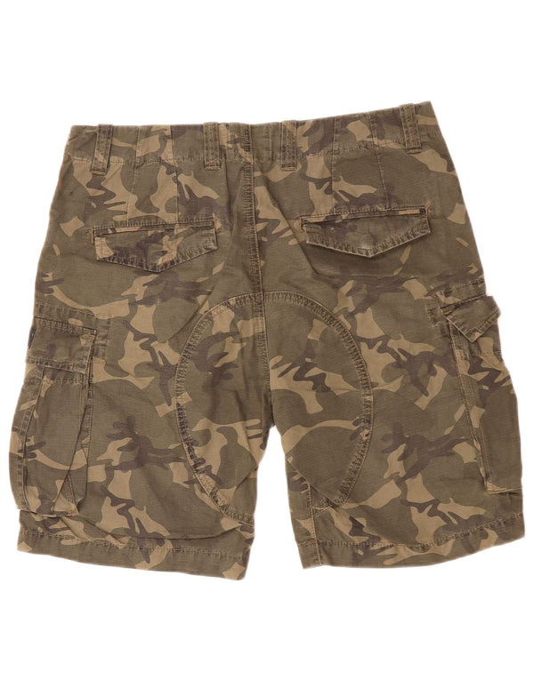 SUPERDRY Herre Cargo Shorts W29 Small Khaki Camouflage Bomuld