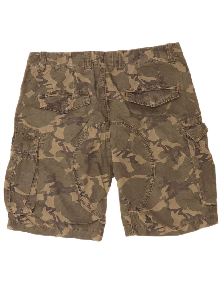 SUPERDRY Herre Cargo Shorts W29 Small Khaki Camouflage Bomuld