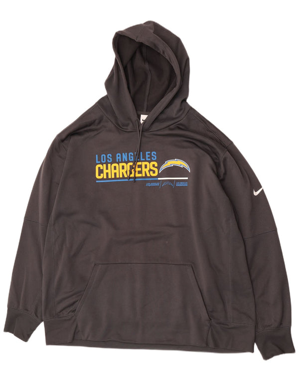 Nike Herre Los Angeles Chargers Grafisk Hoodie Jumper 3XL Grå Polyester