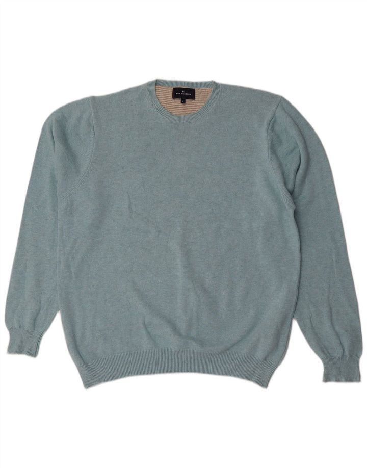 Marks & Spencer Herre Blue Harbor Crew Neck Jumper Sweater Large Blue
