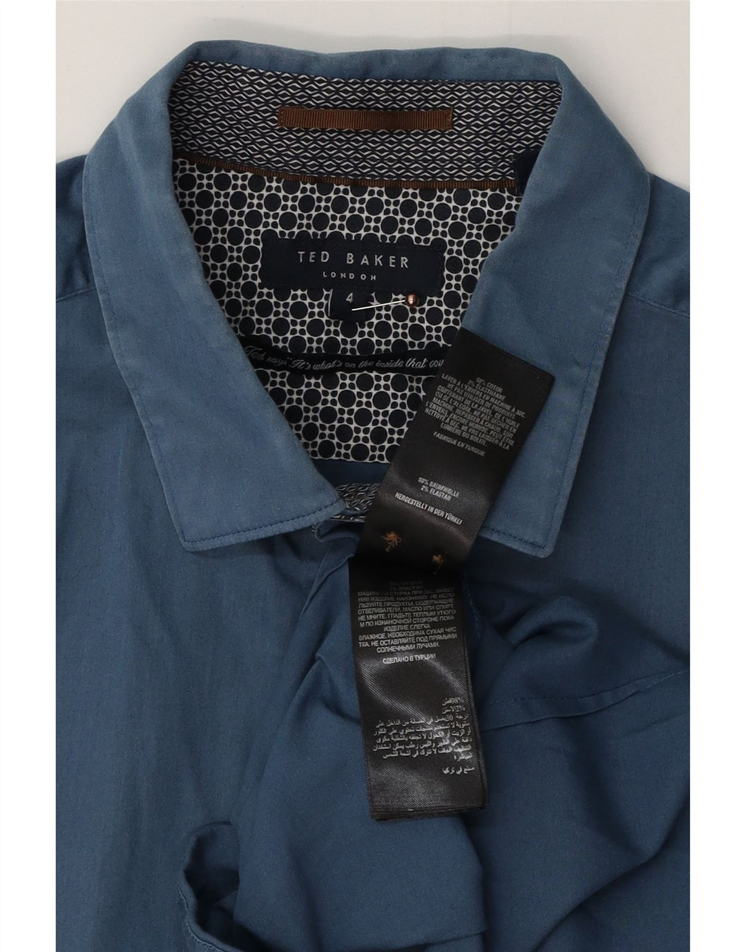 Ted Baker Herreskjorte str. 4 Large Blue Cotton
