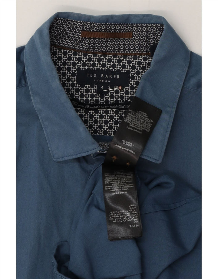 Ted Baker Herreskjorte str. 4 Large Blue Cotton