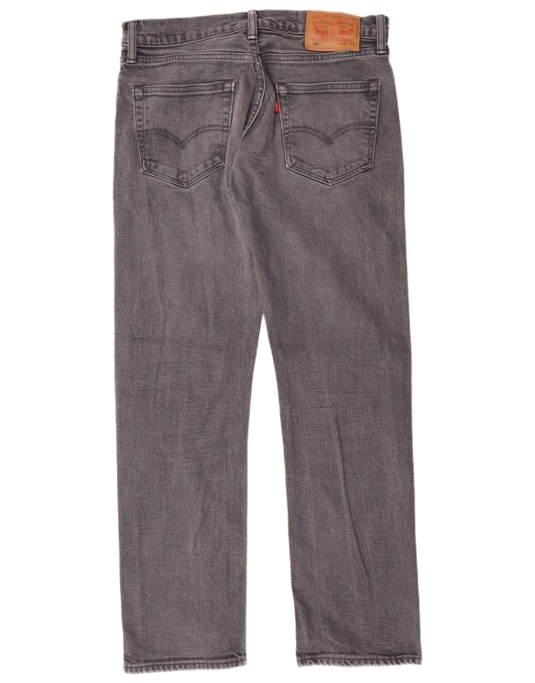 LEVI'S Herre 504 Straight Jeans W32 L29 Grå Bomuld