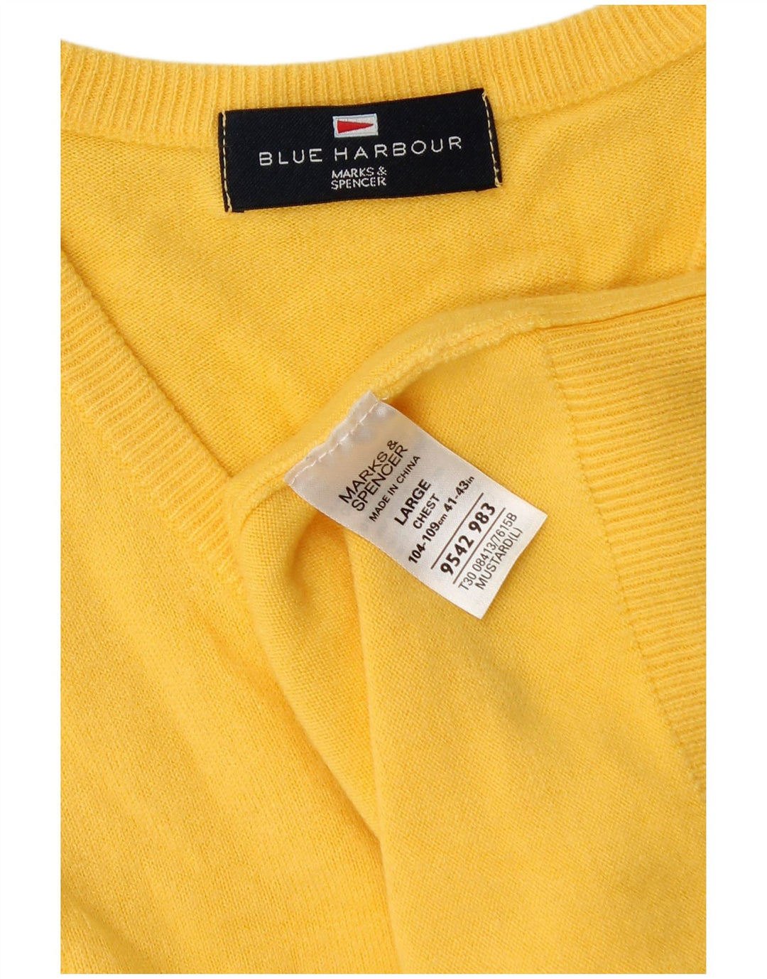 Marks & Spencer Herre Blue Harbor V-hals sweater Stor Gul