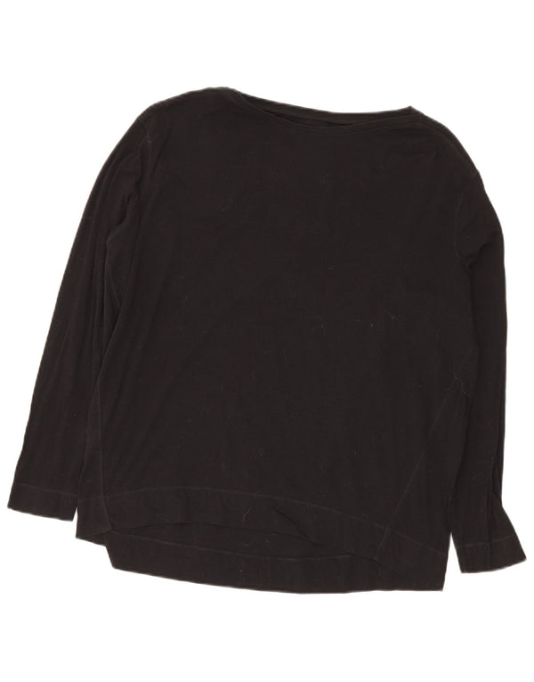 Eddie Bauer Dame Oversized Top Langærmet UK 10 Small Black Bomuld