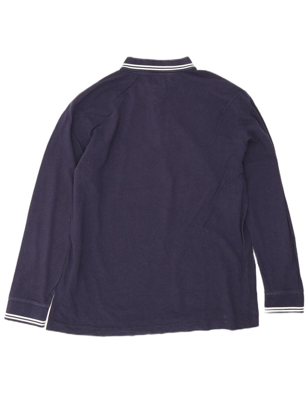 Kappa Langærmet Polo Shirt til mænd 2XL Navyblå stribet bomuld