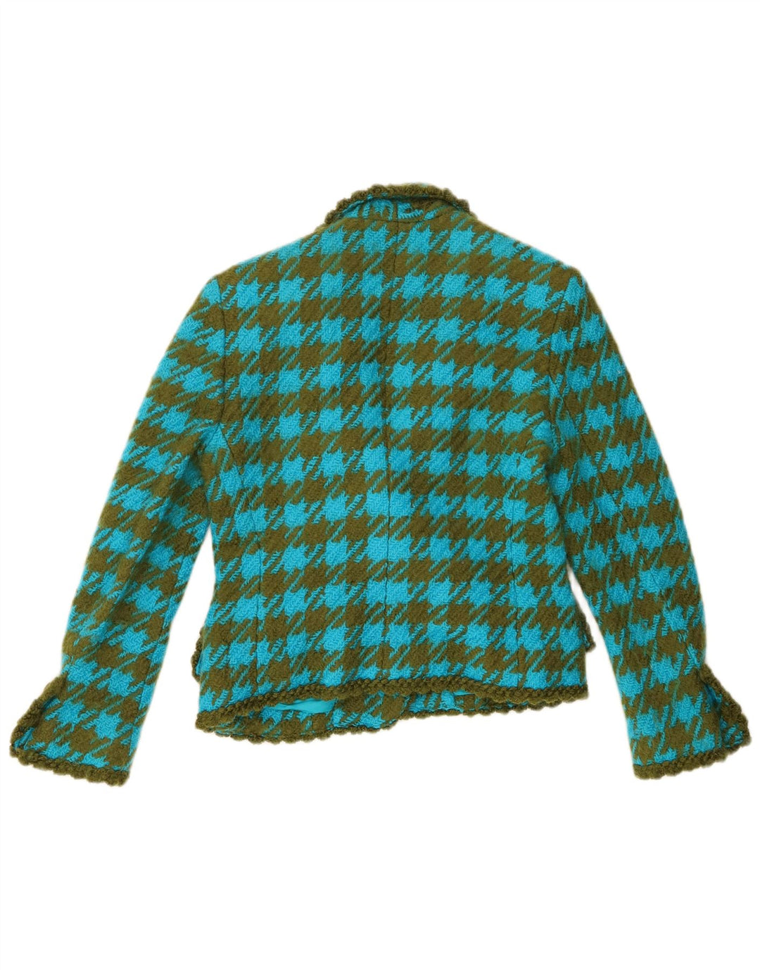 Carlisle Dame 1-knap blazerjakke UK 10 Small Blue Houndstooth Uld