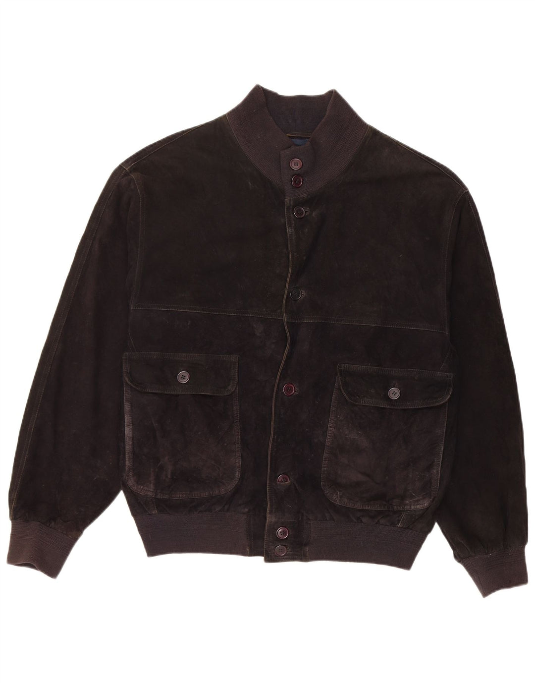 Vintage herre ruskind bomberjakke IT 48 medium sort læder