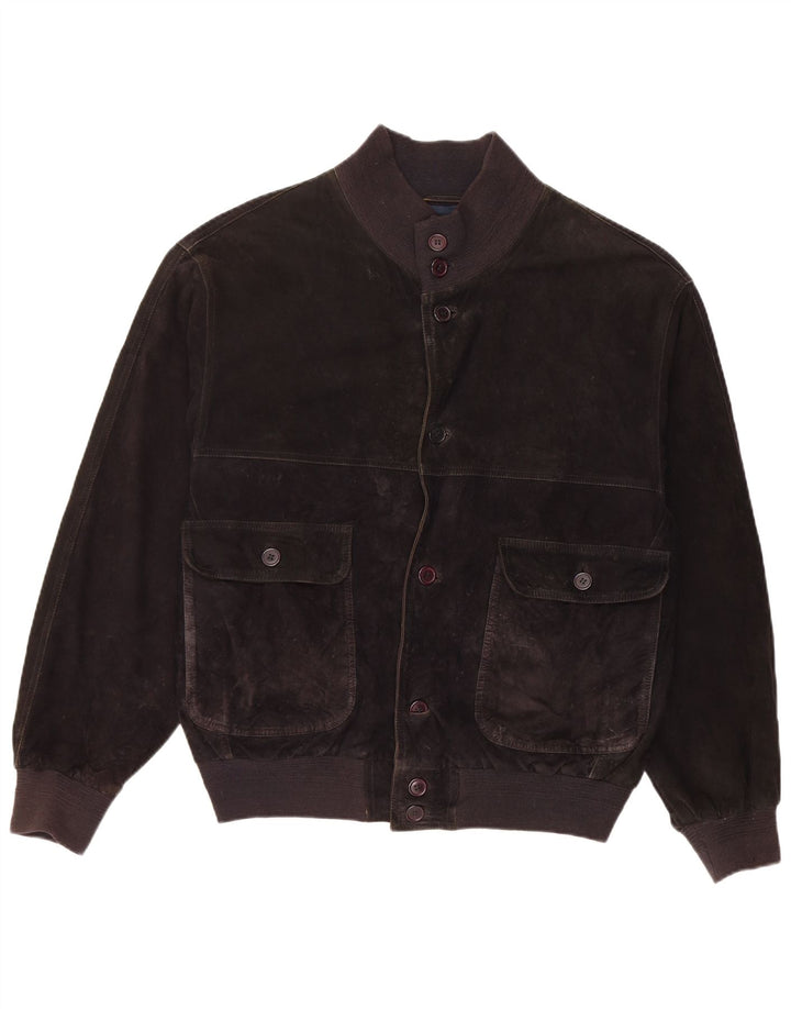 Vintage herre ruskind bomberjakke IT 48 medium sort læder