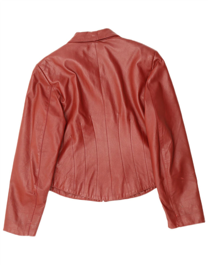 Vintage læderjakke til kvinder UK 14 Stort rødt læder