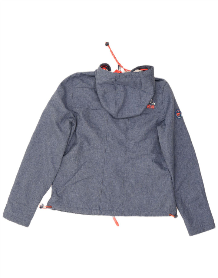 Superdry Womens The Windtrekker Windbreaker Jacket med hætte UK 14 Medium Blue