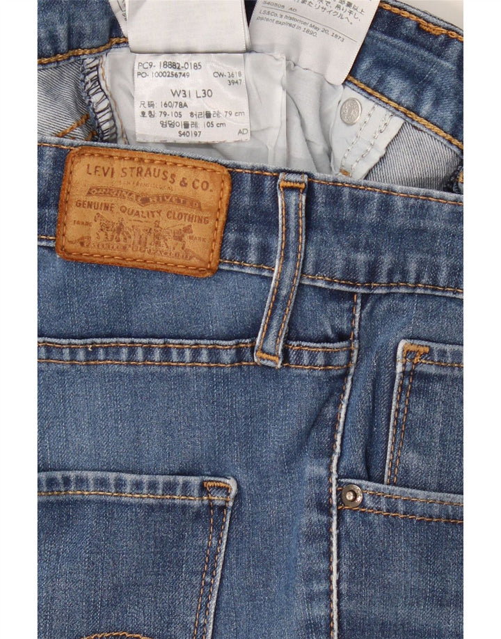 LEVI'S Dame 721 Skinny Jeans med høj talje W31 L30 Blå Bomuld