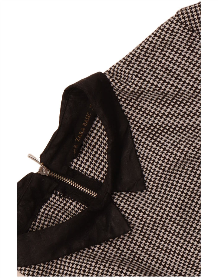 Zara Womens Shift Dress UK 14 Medium Black Houndstooth