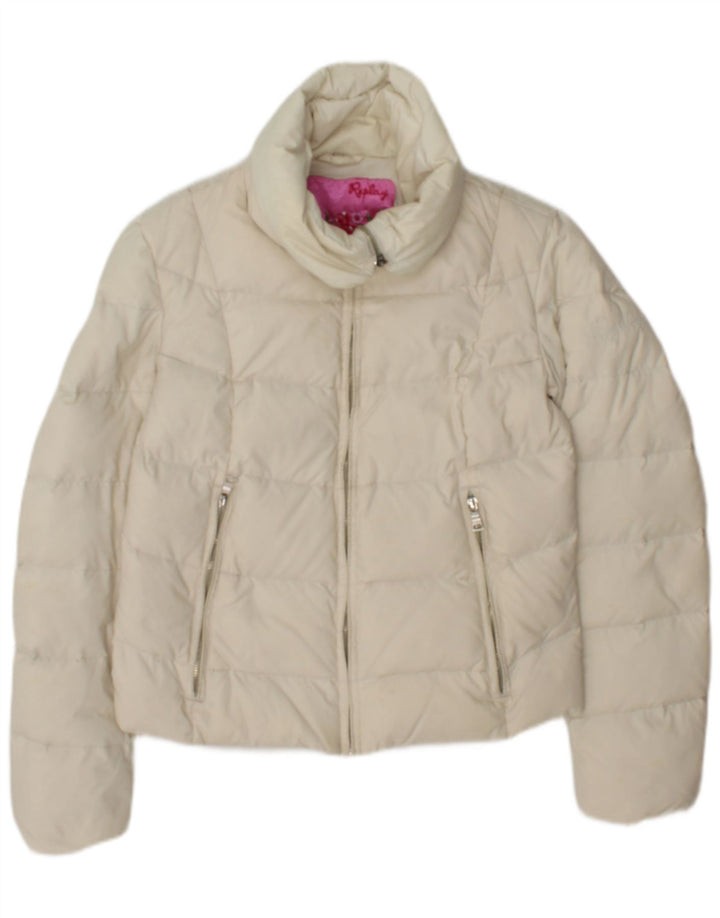 Replay Womens Crop Polstret Jakke UK 10 Small Off White Polyamid