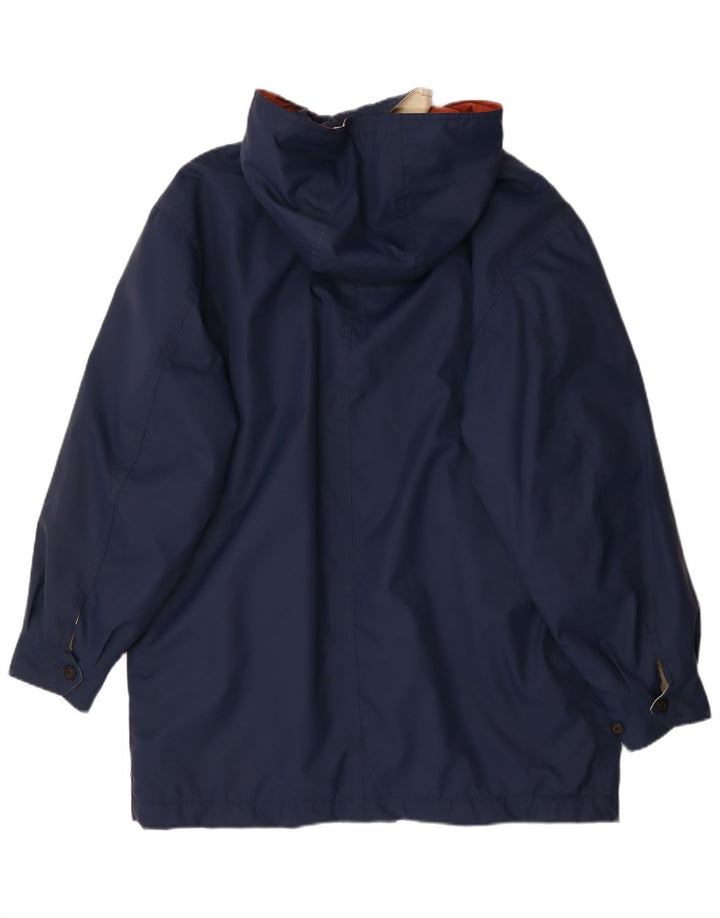 Paul & Shark Herre Hooded Windbreaker Coat UK 38 Medium Navy Blue Polyamide