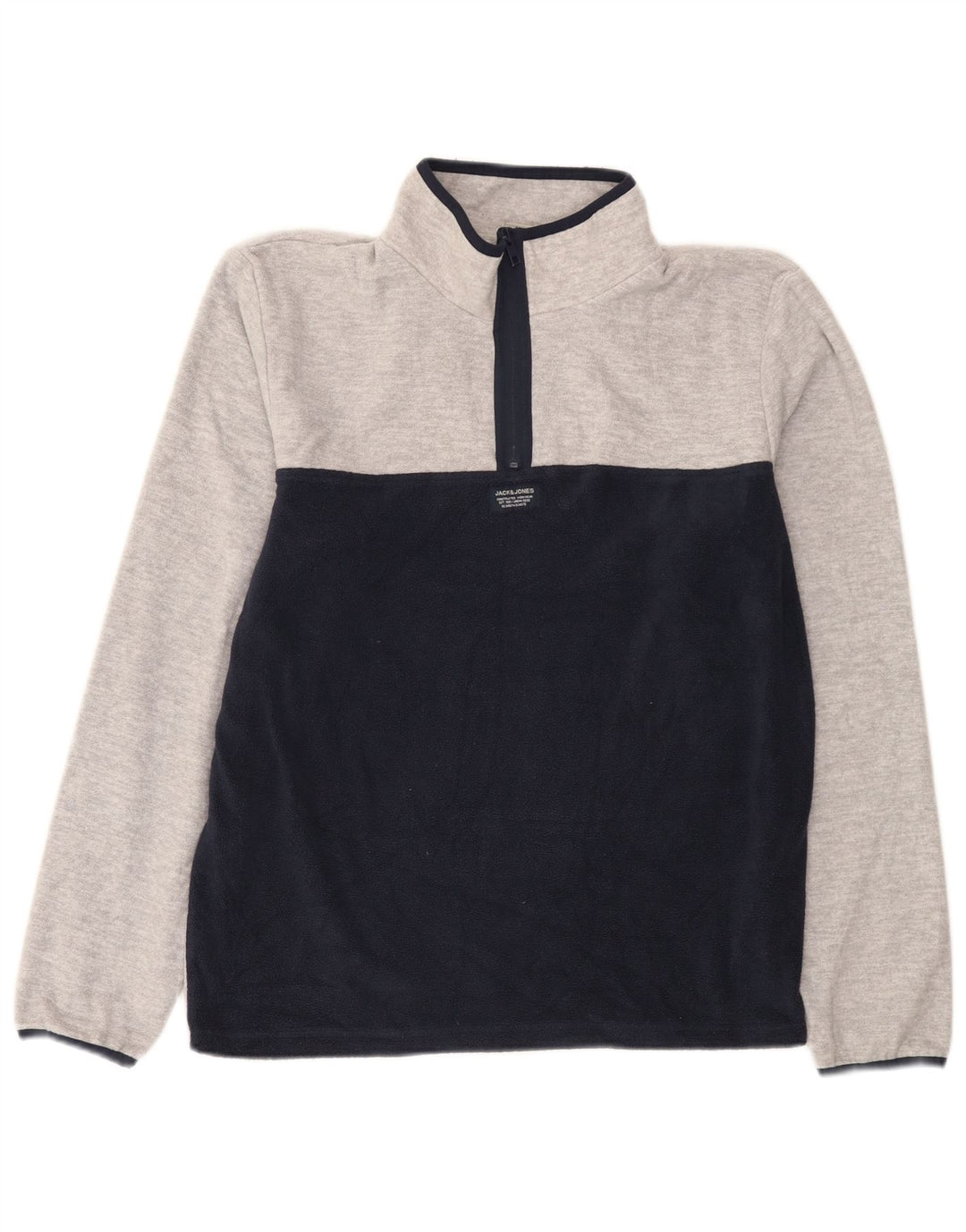 Jack & Jones Fleece Jumper med lynlås til mænd Medium Grå Colourblock Polyester
