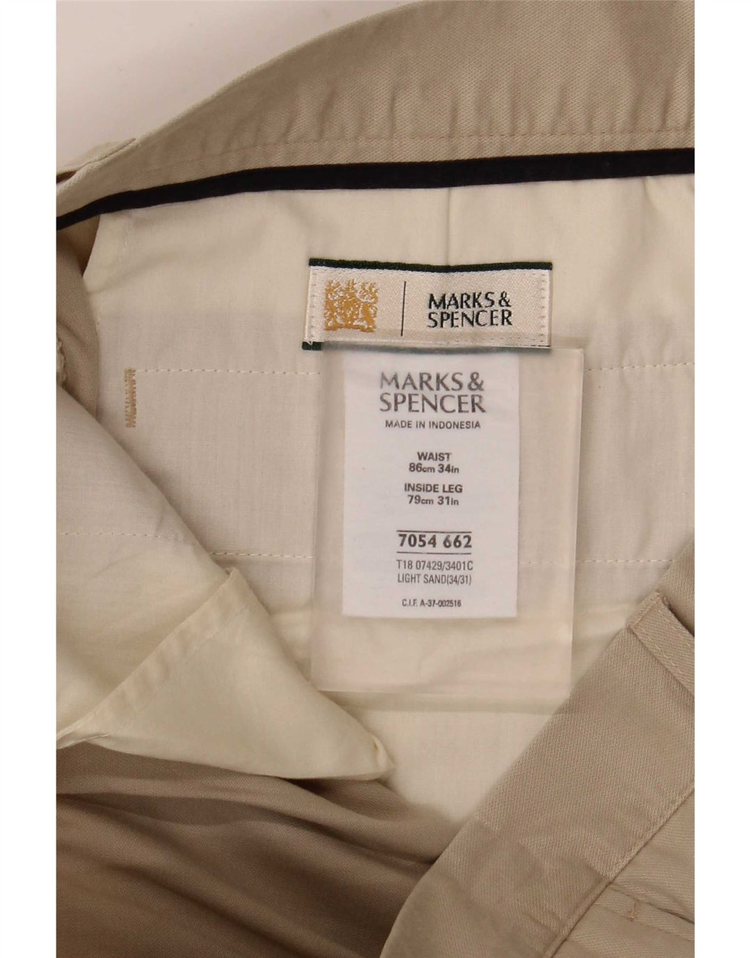 Marks & Spencer Herre Pegged Chino Bukser W34 L31 Beige Lyocell
