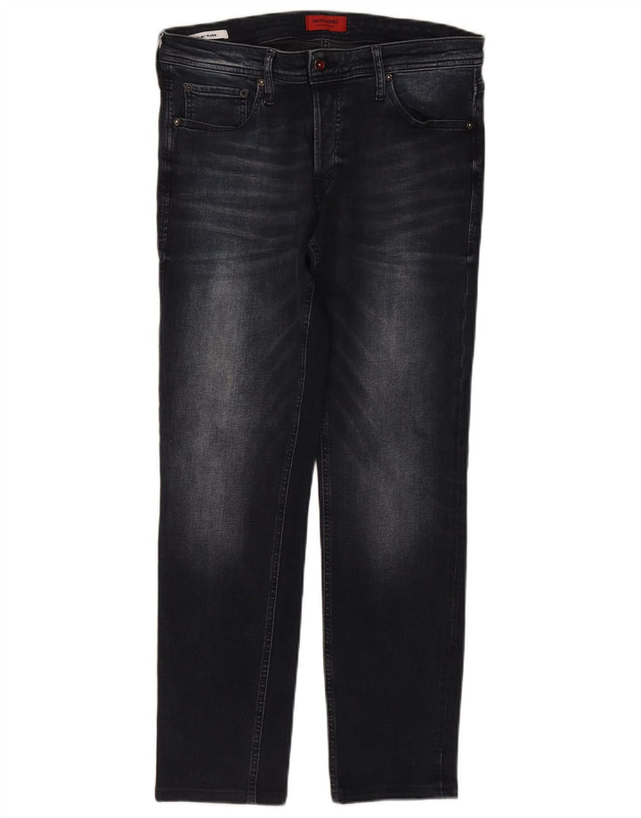 Jack & Jones Herre GLENN Slim Jeans W33 L32 Marineblå Bomuld