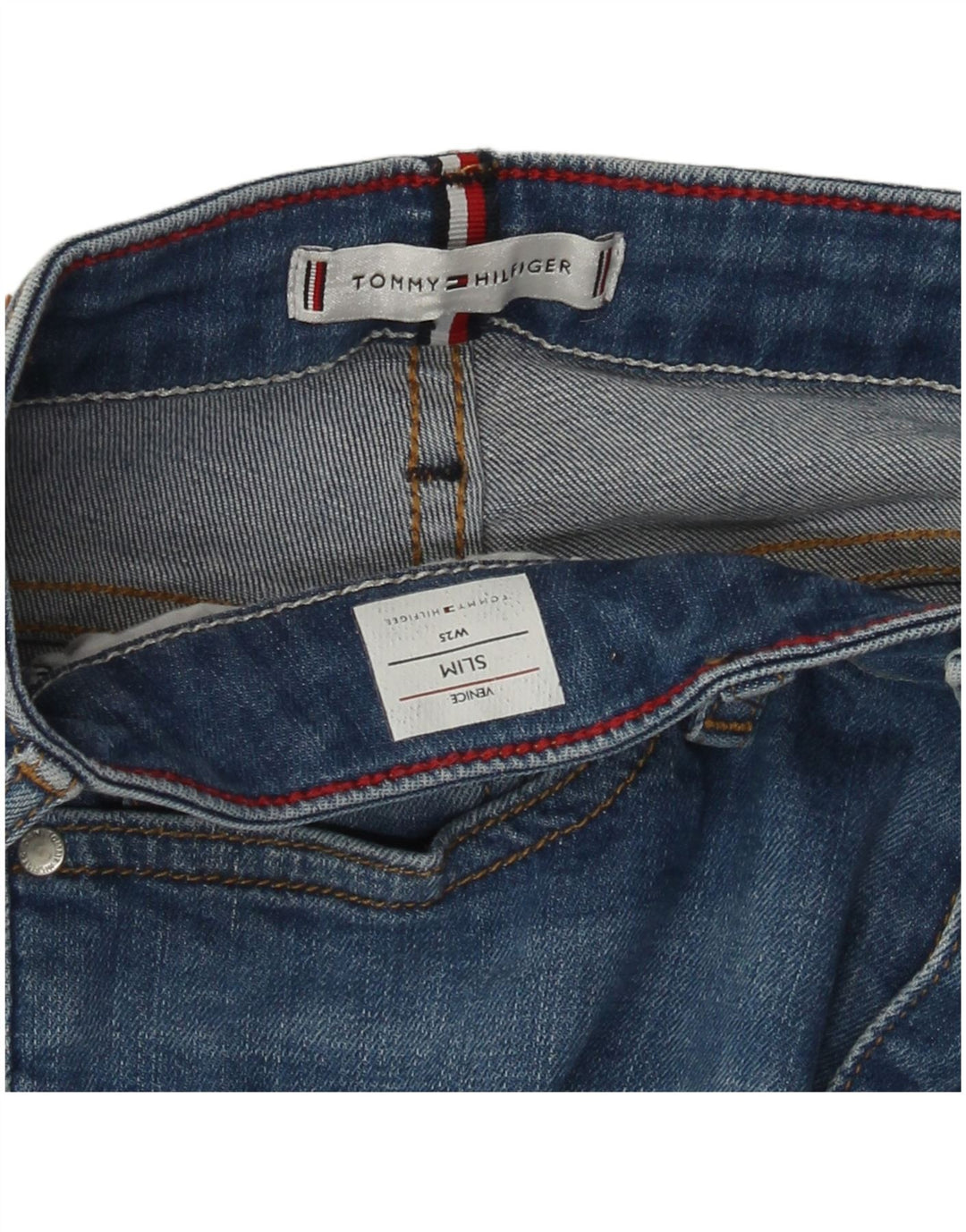 Tommy Hilfiger Slim Denim Shorts til kvinder W25 XS Blå