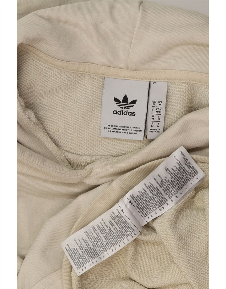 ADIDAS Dame Hættetrøje UK 14 Medium Off White Bomuld