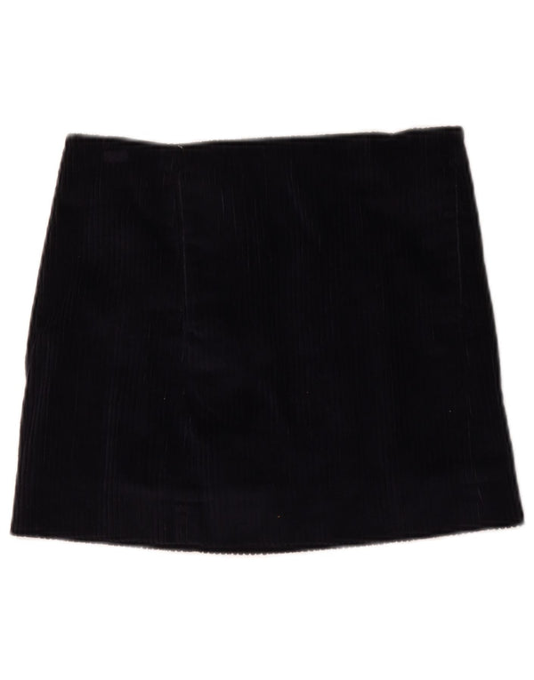 Cos Dame Mini Corduroy Nederdel EU 34 XS W30 Sort Bomuld