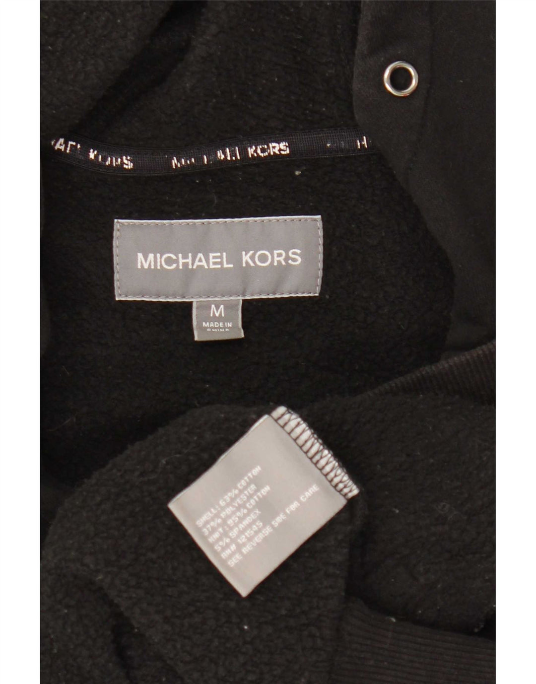 Michael Kors Herre grafisk hættetrøje med lynlås mellem sort bomuld
