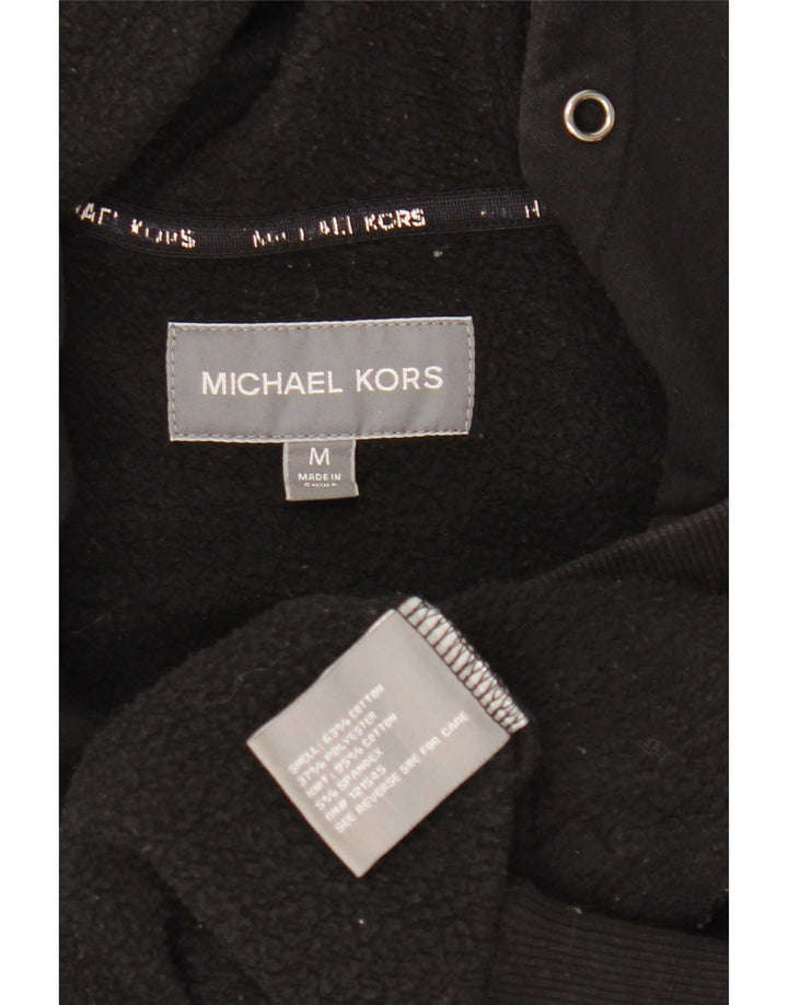 Michael Kors Herre grafisk hættetrøje med lynlås mellem sort bomuld