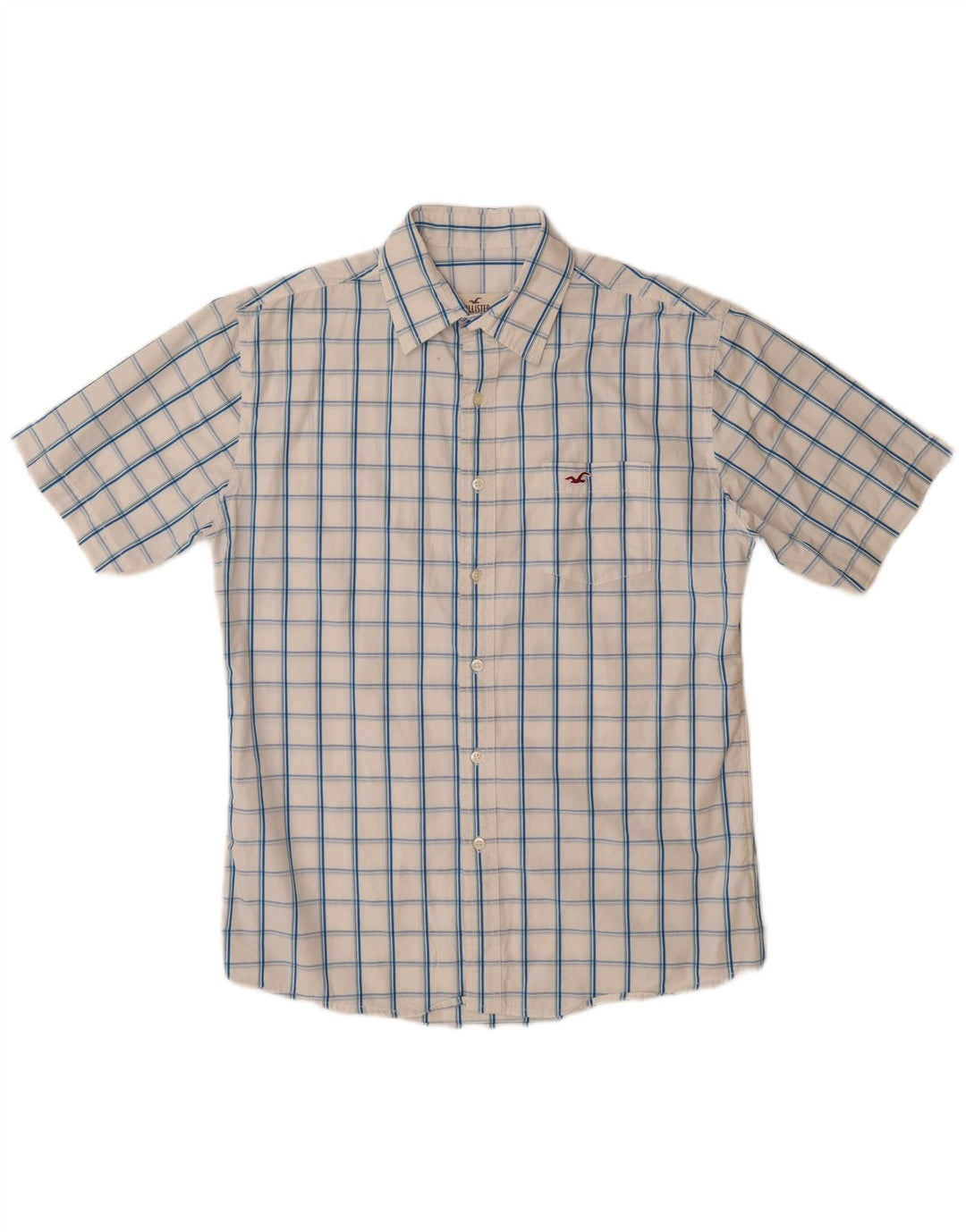 HOLLISTER Kortærmet drengeskjorte 15-16 år 2XL Hvid ternet