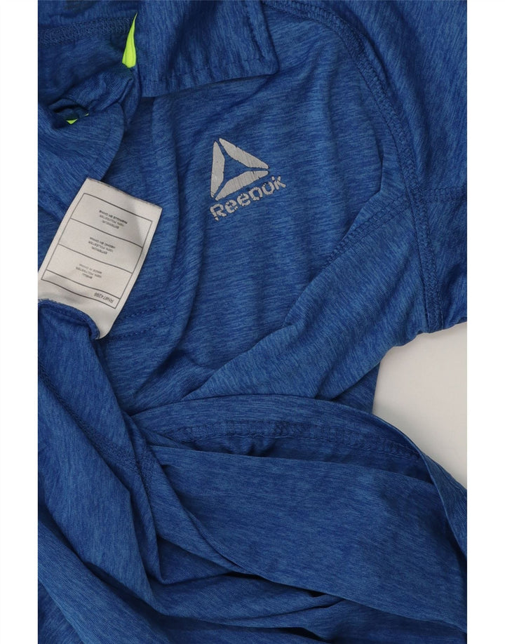 REEBOK Boys Polo Shirt 11-12 år Blå Flecked Polyester