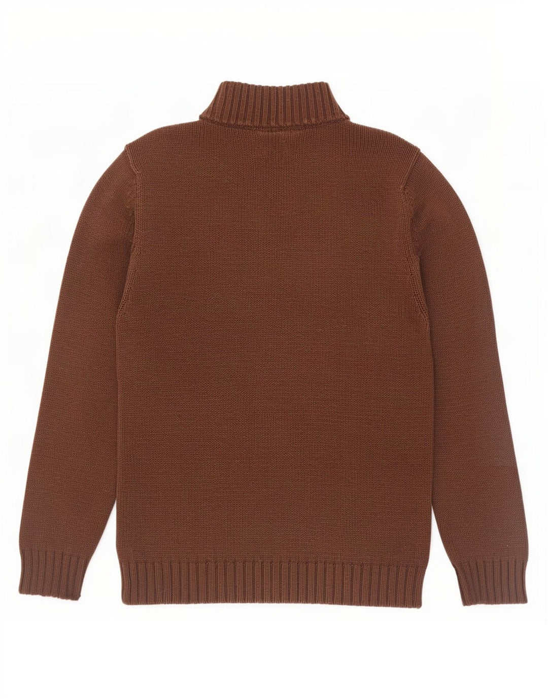 Chaps Herre Zip Neck Jumper Sweater Lille Brun Bomuld