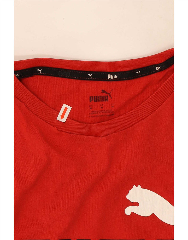 Puma Herre grafisk T-shirt Top Medium Rød Bomuld
