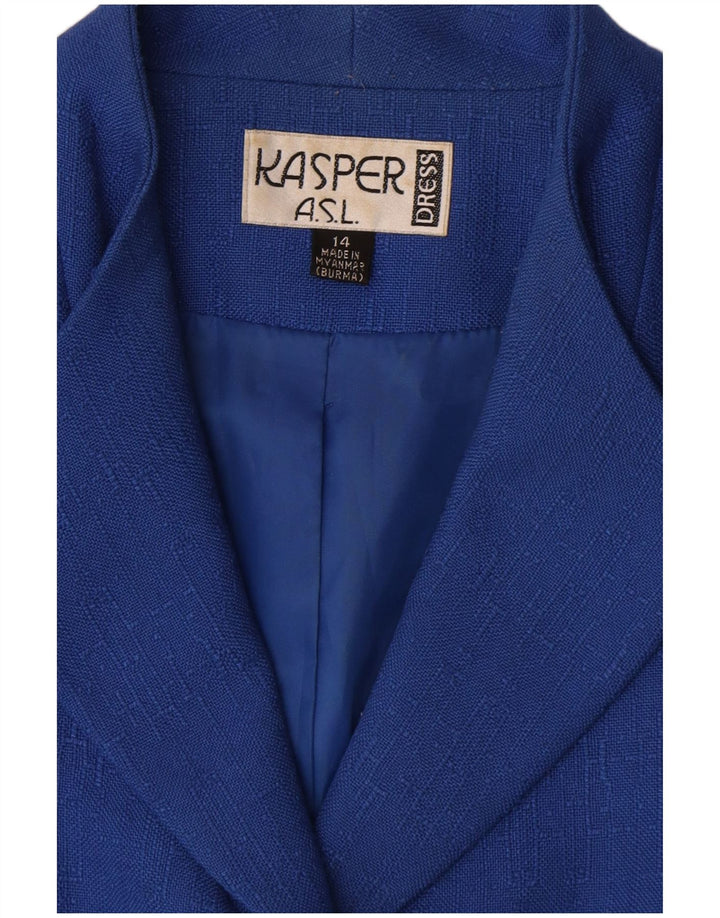 Kasper Dame Kortærmet 4 Knaps Blazer Jacket UK 14 Large Blue