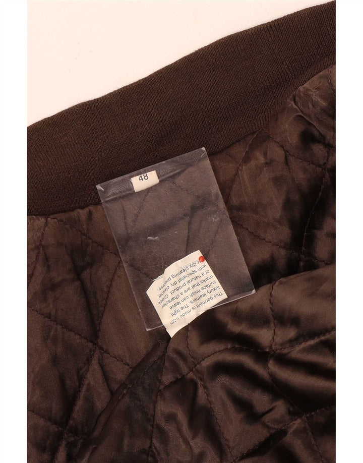 Vintage Bomber læderjakke til mænd IT 48 Medium brunt læder