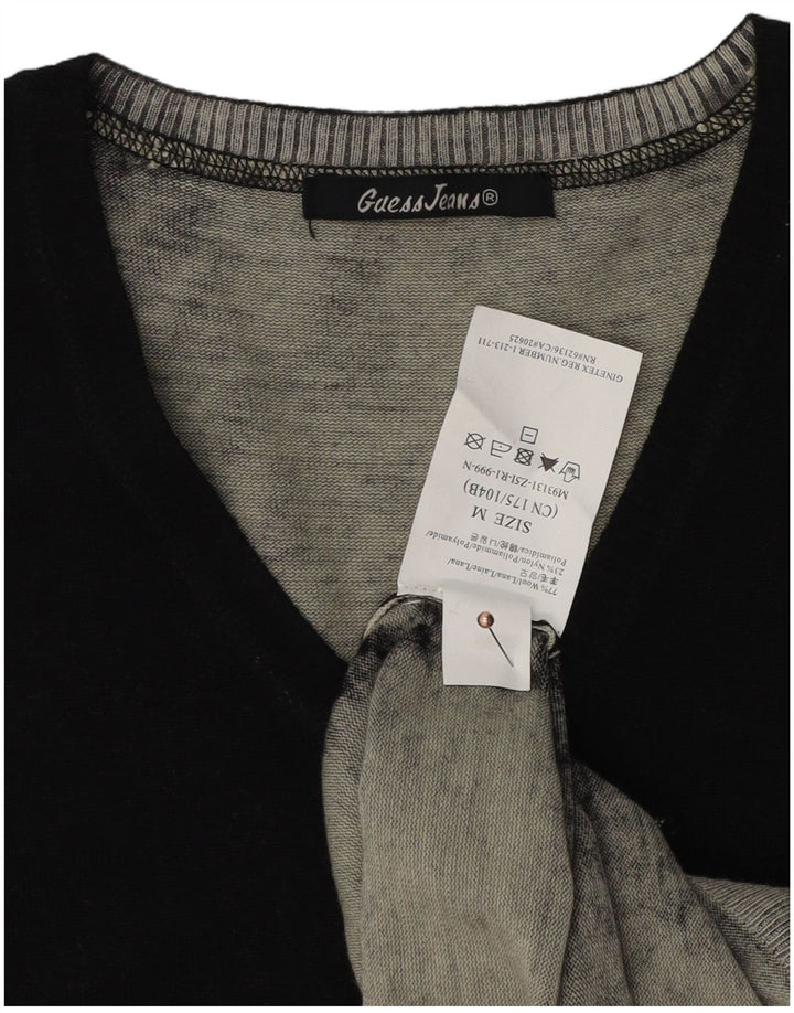 GUESS Mens Vest Tank Top Medium Black Wool