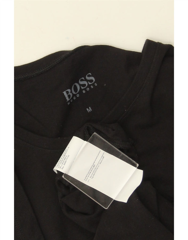HUGO BOSS Herre T-Shirt Top Medium Sort Bomuld