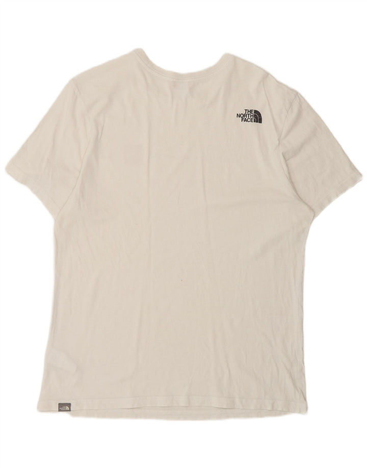 THE NORTH FACE Herre Grafisk T-Shirt Top Stor Hvid Bomuld
