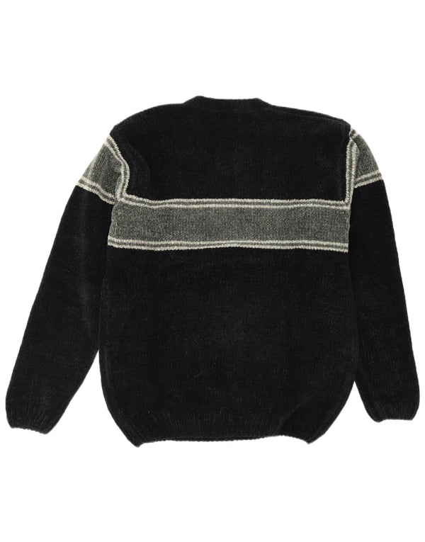 John F Gee Herre V-hals sweater UK 44/46 XL Sort Colourblock Akryl