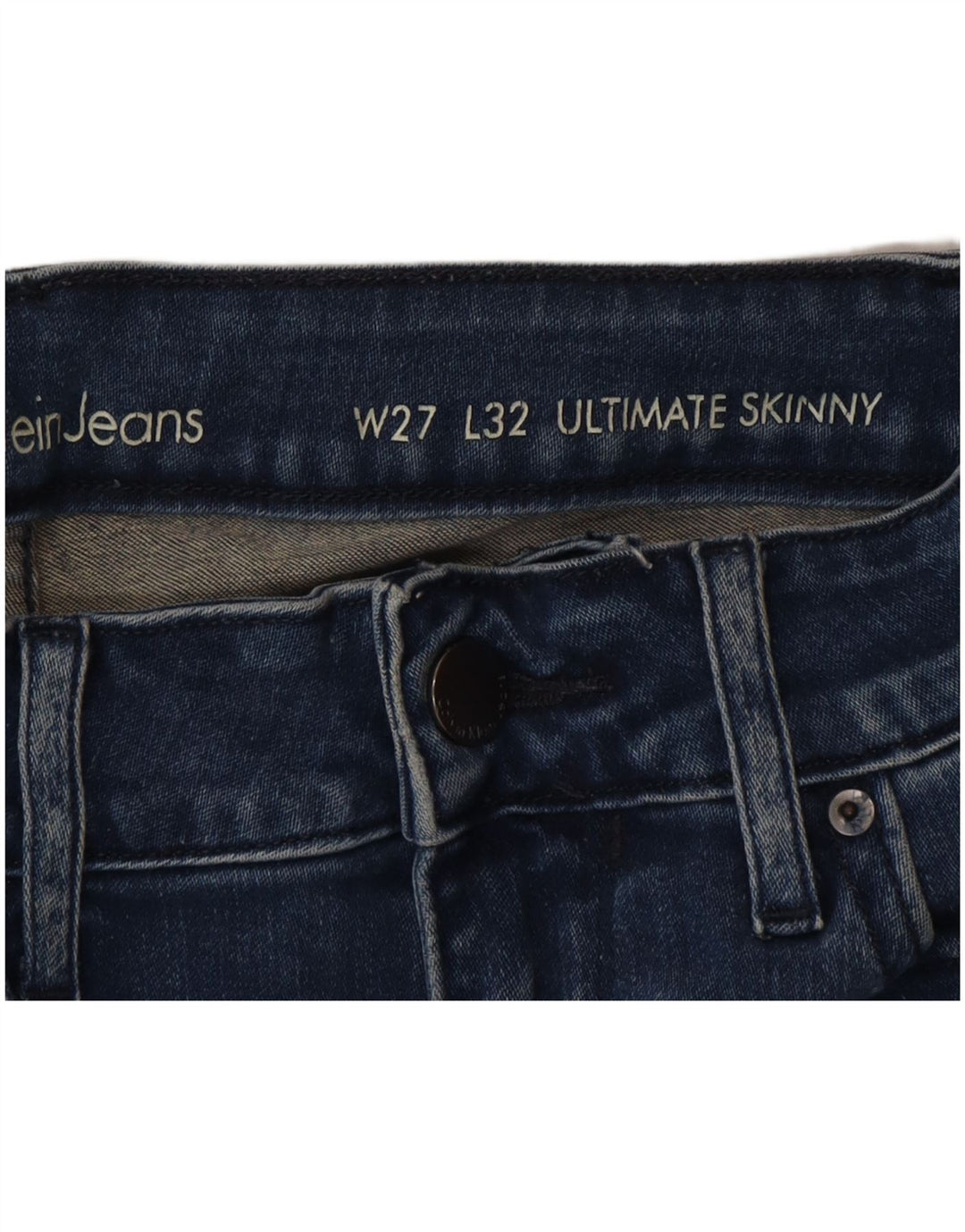 Calvin Klein Dame Ultimate Skinny Jeans W27 L32 Blå Bomuld