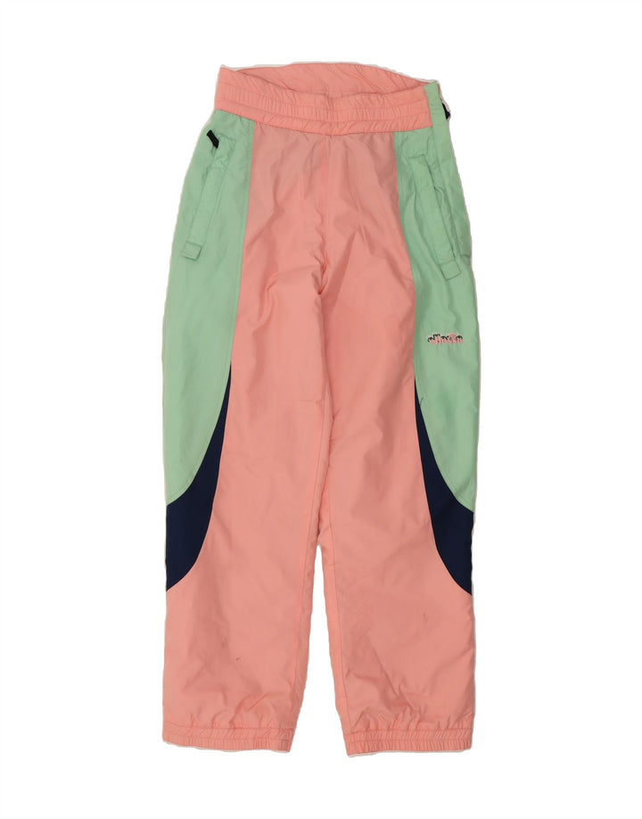 ELLESSE Womens Tracksuit Trousers Joggers UK 12 Medium Pink Colourblock Vintage Ellesse and Second-Hand Ellesse from Messina Hembry 