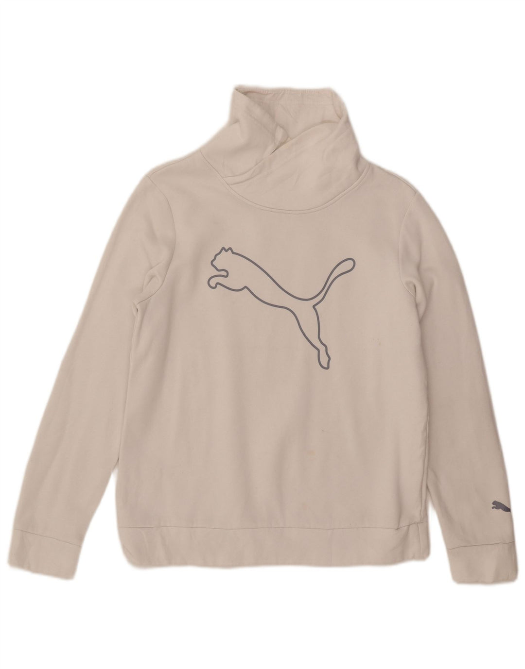 Puma Graphic Sweatshirt Jumper UK 14 Medium White Bomuld